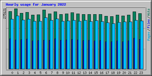 Hourly usage for January 2022
