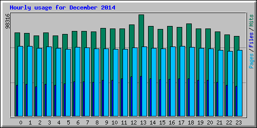 Hourly usage for December 2014