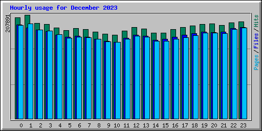 Hourly usage for December 2023