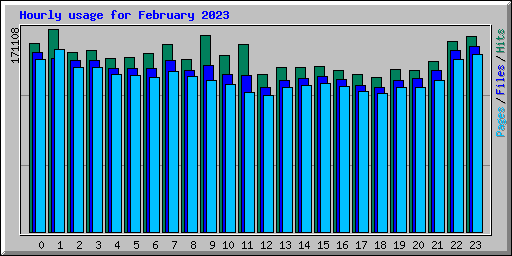 Hourly usage for February 2023